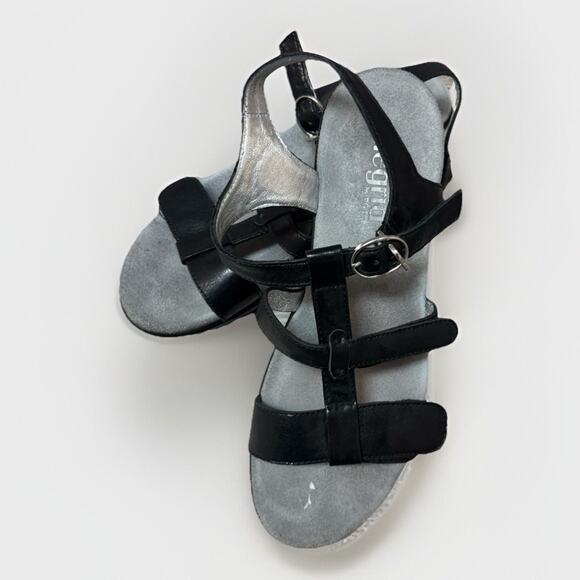 Alegria Shoes - Alegria Womens Strappy Sandals Size 10.5-11 EUR 41 Black Leather Comfort Shoes